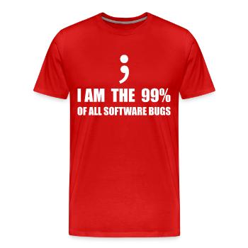 Programmeur Computer Scientist - T-shirt bio Premium Homme - rouge - Devant - Damien (186cm)