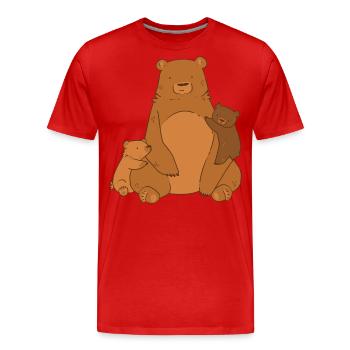 Motif d’ours à tête d’ours brun pour équipe d’ours brun ou - T-shirt bio Premium Homme - rouge - Devant - Damien (186cm)