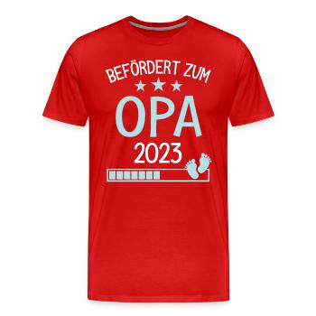 Befördert zu Opa 2023 Geschenk für neuen Großvater - Männer Premium Bio T-Shirt - Rot - Vorne - Damien (186cm)