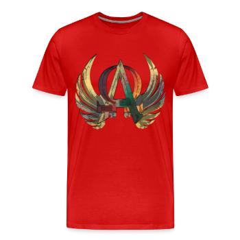Alpha & Omega ornement - T-shirt bio Premium Homme - rouge - Devant - Damien (186cm)