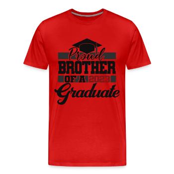 Stolzer Bruder eines Abschlussgeschenks 2023 - Männer Premium Bio T-Shirt - Rot - Vorne - Damien (186cm)