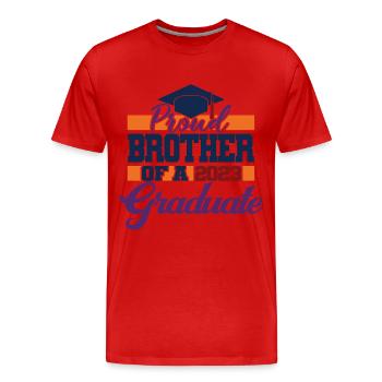 Stolzer Bruder eines Abschlussgeschenks 2023 - Männer Premium Bio T-Shirt - Rot - Vorne - Damien (186cm)
