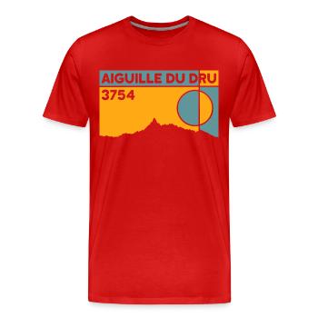 Aiguille Du Dru - T-shirt bio Premium Homme - rouge - Devant - Damien (186cm)