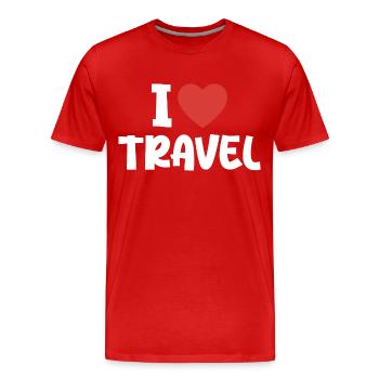 I Love Travel - T-shirt bio Premium Homme - rouge - Devant - Damien (186cm)