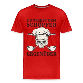 Koch Kochen Köche Gastronomie - Männer Premium Bio T-Shirt - Rot - Vorne - Damien (186cm)