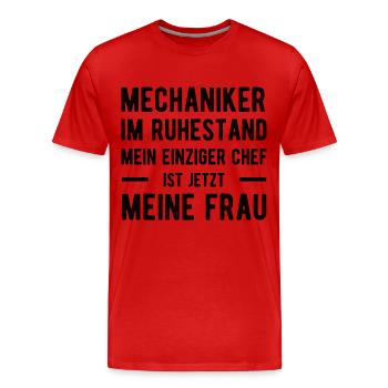 Mechaniker Spruch Ehefrau Verheiratet - Männer Premium Bio T-Shirt - Rot - Vorne - Damien (186cm)