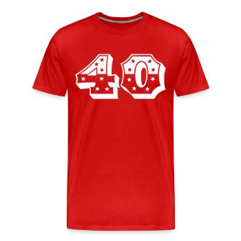 Numéro 40 - T-shirt bio Premium Homme - rouge - Devant - Damien (186cm)
