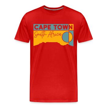 Randonnée sur la montagne de la Table Montagne de la Table Le Cap Souvenir - T-shirt bio Premium Homme - rouge - Devant - Damien (186cm)