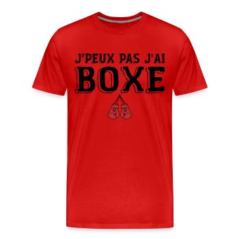 Ich kann nicht Boxen Humor Boxen, Boxer Geschenk - Männer Premium Bio T-Shirt - Rot - Vorne - Damien (186cm)
