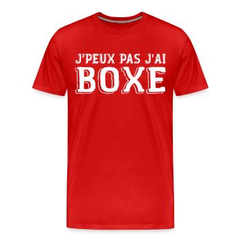 Ich kann nicht Boxen Humor Boxen, Boxer Geschenk - Männer Premium Bio T-Shirt - Rot - Vorne - Damien (186cm)