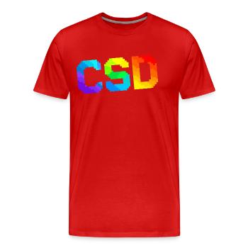 CSD - Pixel Pride Flag - Männer Premium Bio T-Shirt - Rot - Vorne - Damien (186cm)