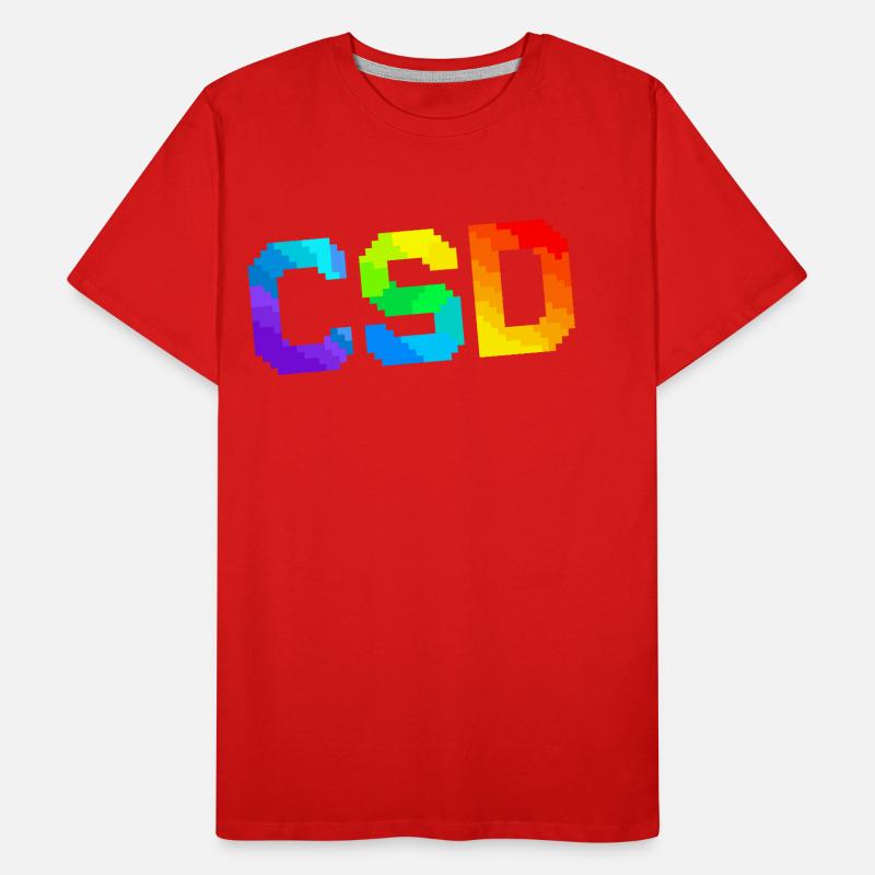 CSD - Pixel Pride Flag Männer Premium Bio T-Shirt