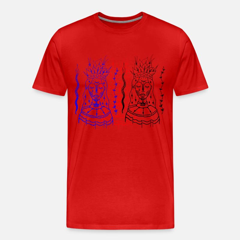 Aztecqueen - Männer Premium Bio T-Shirt - Rot