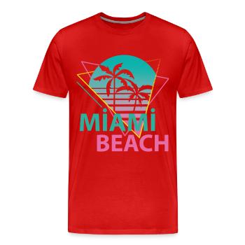 Miami Beach - Men's Premium Organic T-Shirt - red - Front - Damien (186cm)