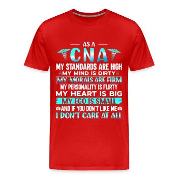 Certified Nursing Assistant Standard Medical - Men's Premium Organic T-Shirt - red - Front - Damien (186cm)