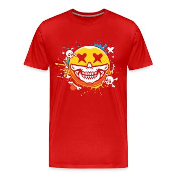 Smiley skull - Men's Premium Organic T-Shirt - red - Front - Damien (186cm)