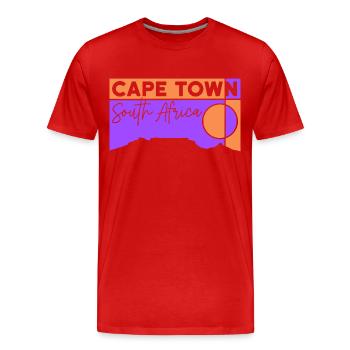 Montagne de la Table Montagne de la Table Le Cap Afrique du Sud Randonnée - T-shirt bio Premium Homme - rouge - Devant - Damien (186cm)