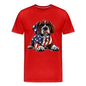 Boxer Dog 4th of July American Flag Gifts for Men - Männer Premium Bio T-Shirt - Rot - Vorne - Damien (186cm)