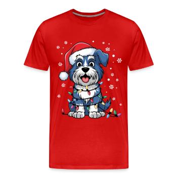 Kerry Blue Terrier Christmas Lights Xmas Dogs - Männer Premium Bio T-Shirt - Rot - Vorne - Damien (186cm)