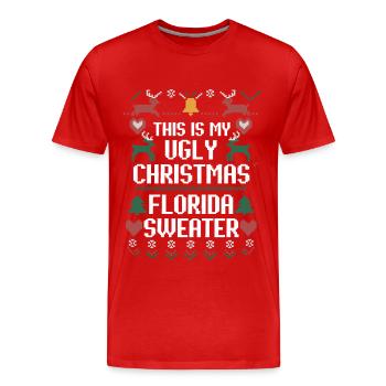 This is My Ugly Christmas Florida Sweater Xmas - Männer Premium Bio T-Shirt - Rot - Vorne - Damien (186cm)