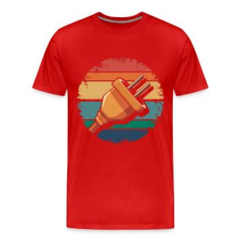 Prise électrique rétro Électricien Prise d’alimentation vintage - T-shirt bio Premium Homme - rouge - Devant - Damien (186cm)