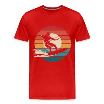 Retro Vintage Kiteboarding Surfing Adventure Gifts - Männer Premium Bio T-Shirt - Rot - Vorne - Damien (186cm)
