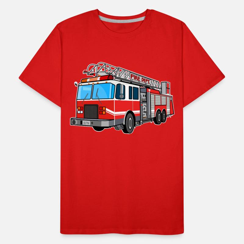 Fire brigade, fire engine, firefighter, extinguish Men's Premium Organic T-Shirt