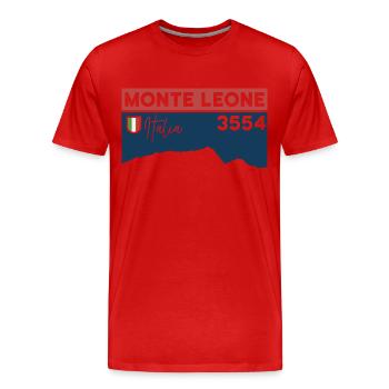 Monte Leone altitude alpine tour ascent Dolomites - Men's Premium Organic T-Shirt - red - Front - Damien (186cm)