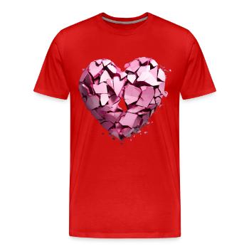 Valentinstag Herz Liebe Liebesbeweis Gefühle - Männer Premium Bio T-Shirt - Rot - Vorne - Damien (186cm)