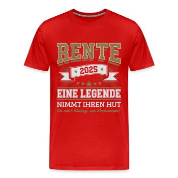 Rente 2025 - Eine Legende nimmt ihren Hut - Männer Premium Bio T-Shirt - Rot - Vorne - Damien (186cm)