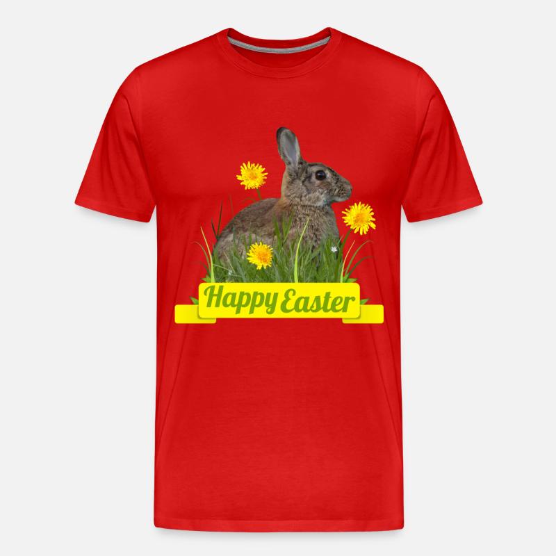 Happy Easter rabbit cony - Männer Premium Bio T-Shirt - Rot