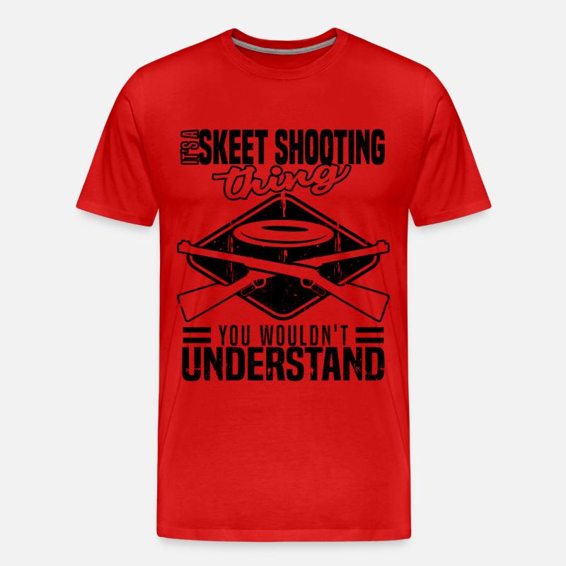 Skeet Schießen | Wurfscheibenschießen Geschenkidee - Männer Premium Bio T-Shirt - Rot