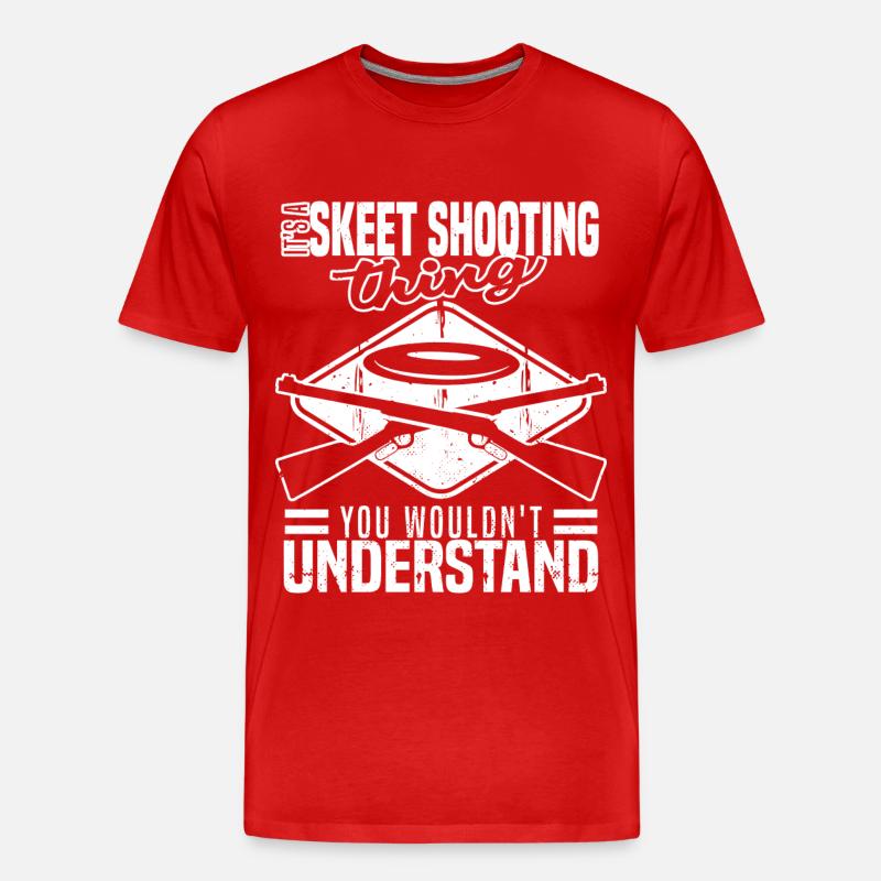 Skeets Schießen | Wurfscheibenschießen Geschenke - Männer Premium Bio T-Shirt - Rot