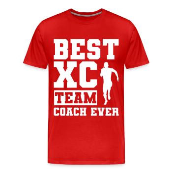 Crosslauf | Cross Country Läufer Berglauf Geschenk - Männer Premium Bio T-Shirt - Rot - Vorne - Damien (186cm)