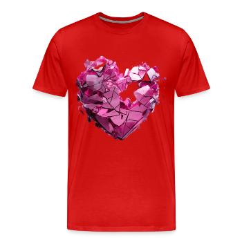 Valentinstag Herz Liebe Liebesbeweis Gefühle - Männer Premium Bio T-Shirt - Rot - Vorne - Damien (186cm)