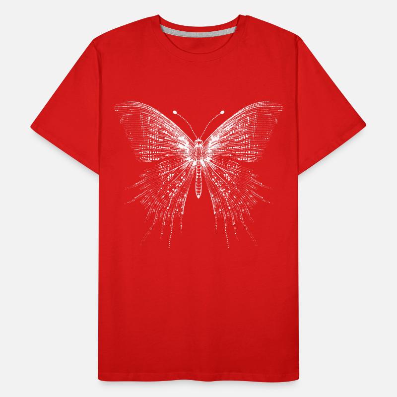 Papillon en code Ascii T-shirt bio Premium Homme
