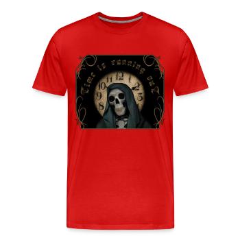 Reaper die Zeit läuft ab - Männer Premium Bio T-Shirt - Rot - Vorne - Damien (186cm)