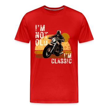 Motorrad Vintage "I Am Not Old I Am Classic" - Männer Premium Bio T-Shirt - Rot - Vorne - Damien (186cm)