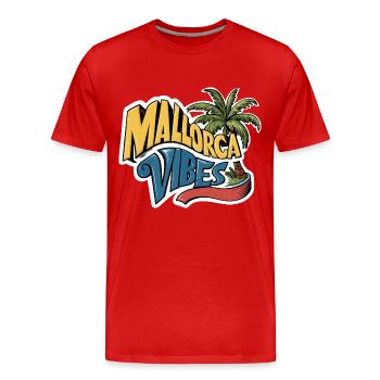 mallorca vibes 2024 - Männer Premium Bio T-Shirt - Rot - Vorne - Damien (186cm)