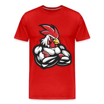 Muscles Fitness - T-shirt bio Premium Homme - rouge - Devant - Damien (186cm)