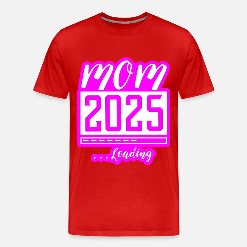Mama 2025 Loading Mom Schwangerschaft - Männer Premium Bio T-Shirt - Rot