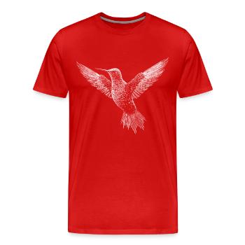 Colibri, oiseau mignon en code ASCII - T-shirt bio Premium Homme - rouge - Devant - Damien (186cm)