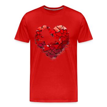 Valentinstag Herz Liebe Liebesbeweis Gefühle - Männer Premium Bio T-Shirt - Rot - Vorne - Damien (186cm)