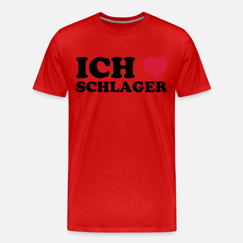 ICH LIEBE SCHLAGER - Männer Premium Bio T-Shirt - Rot