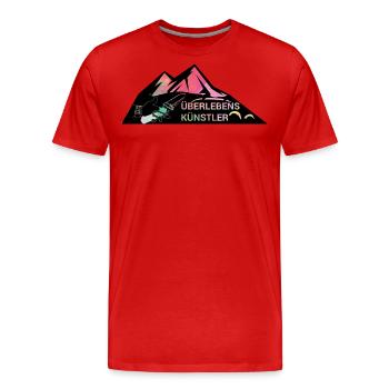 Survival-Ready #Überlebenskünstler - Männer Premium Bio T-Shirt - Rot - Vorne - Damien (186cm)