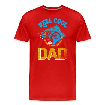 Reel cool Dad Fishing - Männer Premium Bio T-Shirt - Rot - Vorne - Damien (186cm)