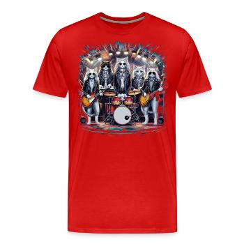 Rockin' Cats Hommage psychédélique - T-shirt bio Premium Homme - rouge - Devant - Damien (186cm)