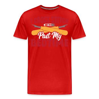 Cross Stitch After Bedtime Cross Stitch - Men's Premium Organic T-Shirt - red - Front - Damien (186cm)