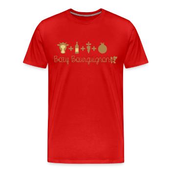 Bourgogne Boeuf Bourguignon - T-shirt bio Premium Homme - rouge - Devant - Damien (186cm)
