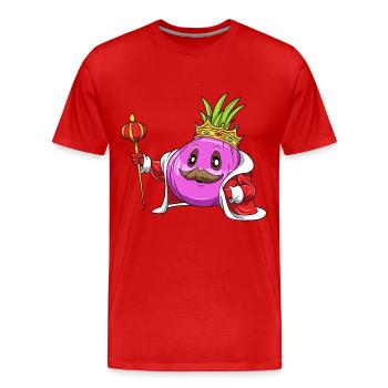 Zwiebel Krone Zepter King - Männer Premium Bio T-Shirt - Rot - Vorne - Damien (186cm)